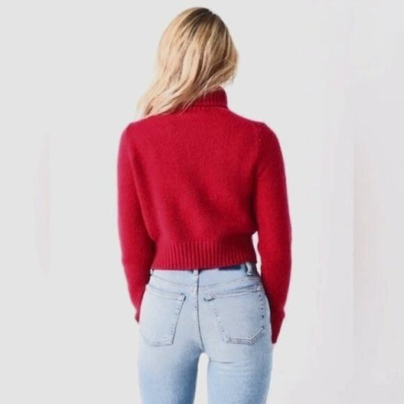 NWT RE/DONE 60s Wool Turtleneck Sweater Ruby Red Medium - Picture 2 of 5